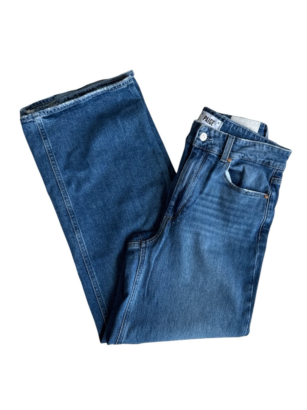 PAIGE Sasha Wide Leg Jeans Size 29 High Rise Blue Denim